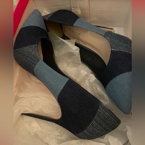 Denim Patchwork Heels